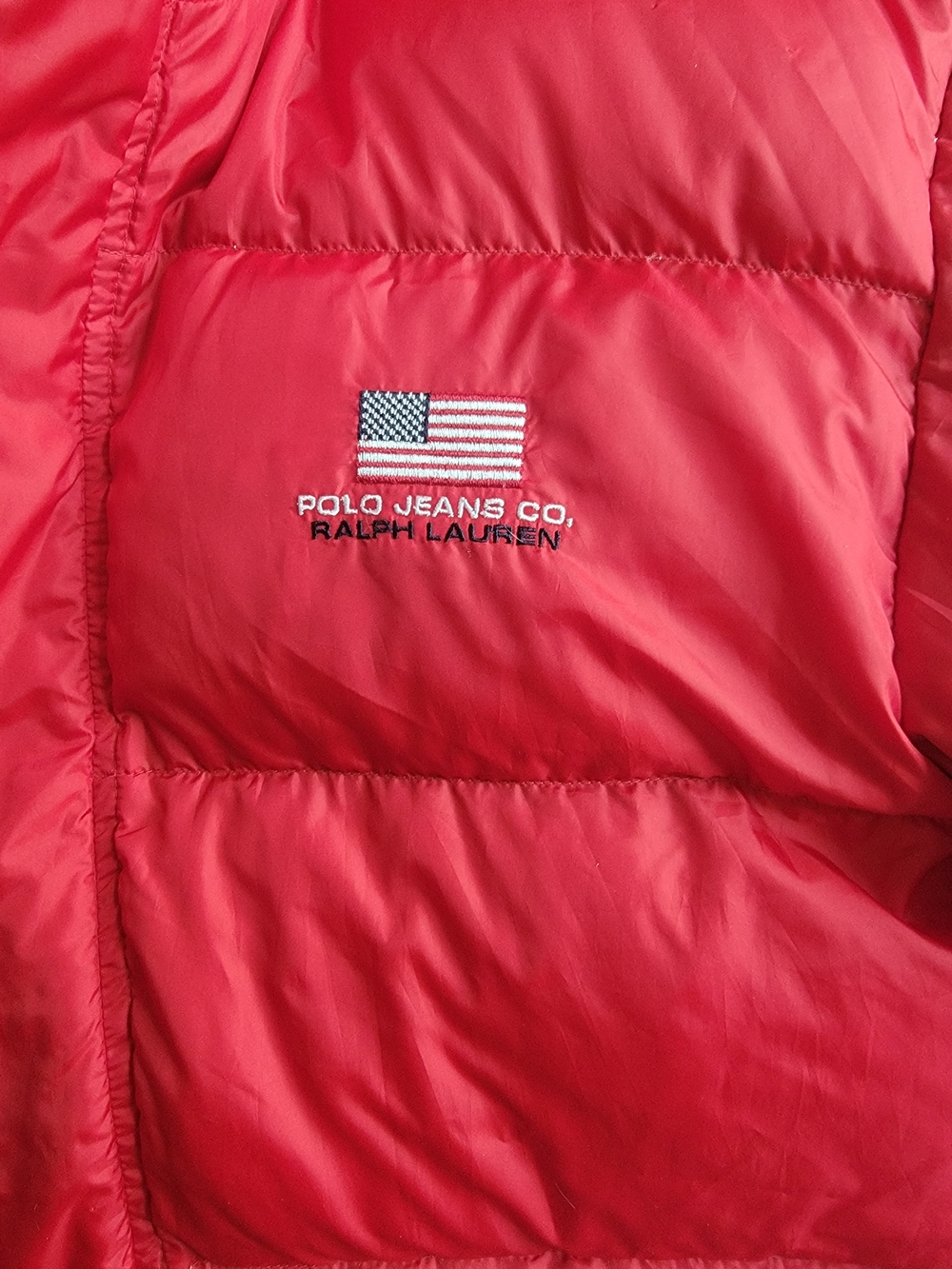 Polo Jeans Co. Ralph Lauren Men's Down Puffer Jacket — Red — XL